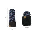 thumbnail image 3 of C.C Women Fuzzy Lined Sequin Fur Pom Beanie & Mitten Set, Purple Black, 3 of 3