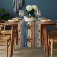 thumbnail image 2 of Western Texas Star Retro Table Runner - 60 Inch Long, Kitchen Dining Table Runner Dresser Scarves, Country Farmhouse Dark Blue Brown Wooden Farmhouse Decor for Coffee Tables Wedding Party Banquet, 2 of 8