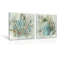 thumbnail image 2 of Turquoise Shell by PI Creative Art Modern Canvas seashells Wall Pictures Giclee Artwork Print on Canvas Framed Stretched Decor for Living Room Bedroom 12 x 12 inch x 2 pcs, 2 of 6