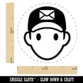thumbnail image 2 of Occupation Mail Delivery Man Icon Self-Inking Rubber Stamp Ink Stamper - Yellow Ink - Medium 1 Inch, 2 of 7