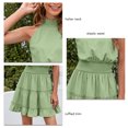 thumbnail image 5 of Robe pour Femmes, Robe Courte Évasée Taille Élastique pour l'Été Vert Pois S, 5 of 5