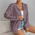 thumbnail image 6 of Jxximdong Fashion Coat for Women, Lightweight Hoodies Zip Up Fall Casual Jacket Fashion Long Sleeve Solid Color Sweatshirts Outerwear , Women's Coats Purple, 6 of 6
