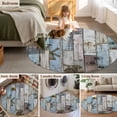 thumbnail image 5 of Round Rugs 6 Ft, Blue Grey Wooden Non Slip Area Rugs for Kitchen Bedroom Entryway, Farmhouse Barn Sunflowers Retro Washable Carpet Runner Rug Floor Mats for Bedroom Home Decor, 5 of 8