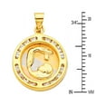 thumbnail image 2 of Wellingsale 14K Tri 3 Color Gold Polished Religious Baptism Charm Pendant with CZ Accents, 2 of 4