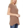 thumbnail image 2 of Women's Casual Short Sleeve Relaxed Fit Round Neck Side Pockets Tunic Top, 2 of 4