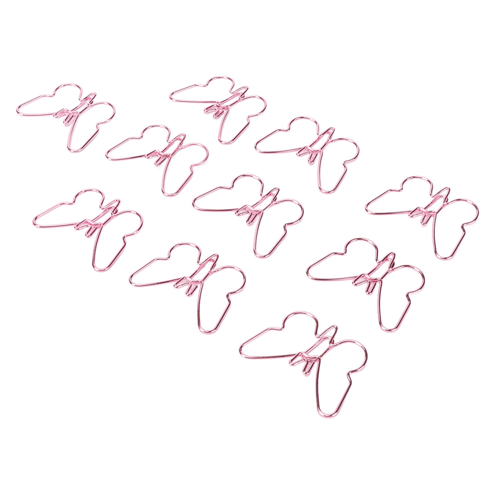 BOKYAN 100 Pcs Shaped Paper Clips Pink Butterfly Shape Metal Cute Style Portable Office Clips for Documents Planners and Crafts Perfect Desk Accessories (3.94 inches / 10 cm)