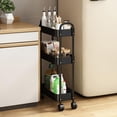 thumbnail image 1 of Carrito de Almacenamiento Metal con 4 Niveles, Carrito Organizador Delgado en Ruedas con Cerradura y Asas, Carro de Utilidad Móvil, Carro Auxiliar para Cocina, Sala, Baño, Oficina, Negro, 1 of 17