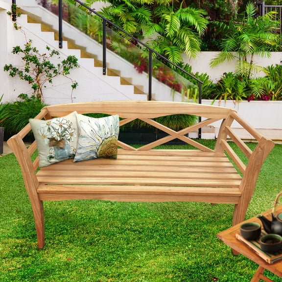 Teak Wood Montana Outdoor Patio & Garden Bench, 4 Foot