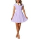 thumbnail image 2 of INSPIRE CHIC Vestido de Camisa de Mujer con Botones, Cuello Notch, Manga Corta, Vestidos de Trabajo con Cinturón, L Púrpura, 2 of 5