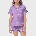 thumbnail image 2 of Big Girls Outfit Sets 2 Piece Short Sleeve Top Bow Shorts Age 3 13 Girls Spring Clothes,Purple,Size 12 -13 Years, 2 of 4