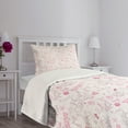 thumbnail image 5 of Ambesonne Love Quilted Bedspread Set 2 Pcs, Kissing Birds Eros Cats, Twin Size, Pale Coral Pink Brown, 5 of 6