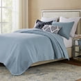 thumbnail image 6 of Benjara Fys 3pc King Size Coverlet Set- Soft Woven Jacquard- Chambray Blue, 6 of 6