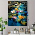 thumbnail image 4 of Impressionist Abstract Floral Pond Canvas Painting, Minimalist Flower Art for Living Room Bedroom, 4 of 8