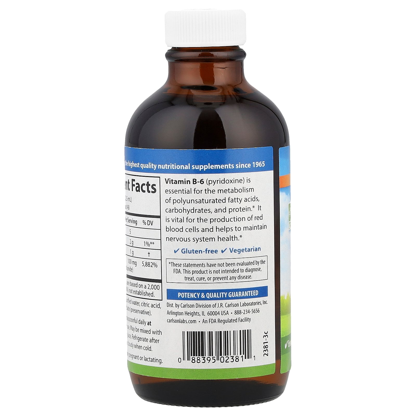 Carlson Laboratories Vitamin B-6 Liquid 4 oz Liquid