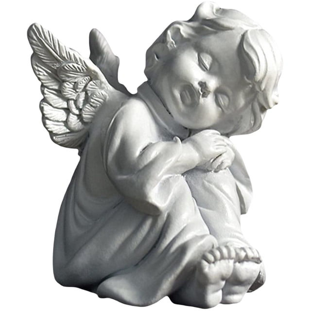 Statue de Jardin en Résine, Sculpture de Fée, Design en Forme d'Aile, Résine Durable, Décoration Intérieure/extérieure, Cadeau Idéal pour les Fêtes, Petite Taille (5x6cm)