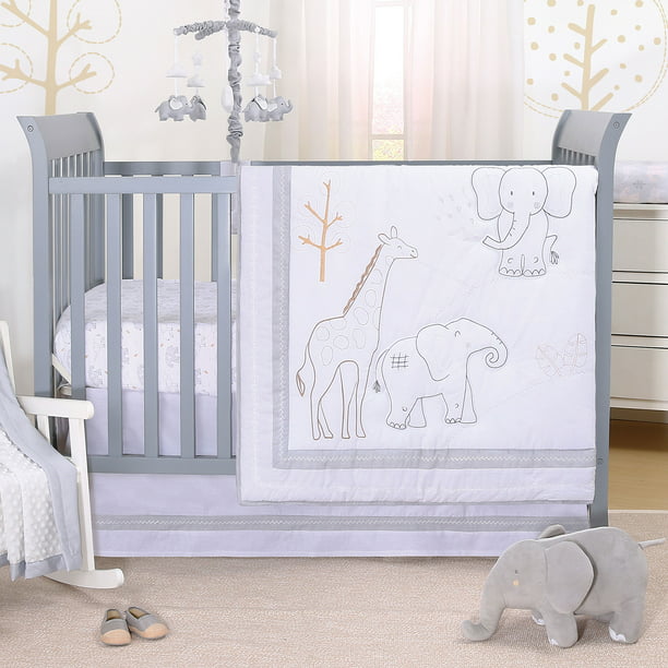 Piece Baby Crib Bedding Set Elephants, Jungle Animal Baby Bedding Sets
