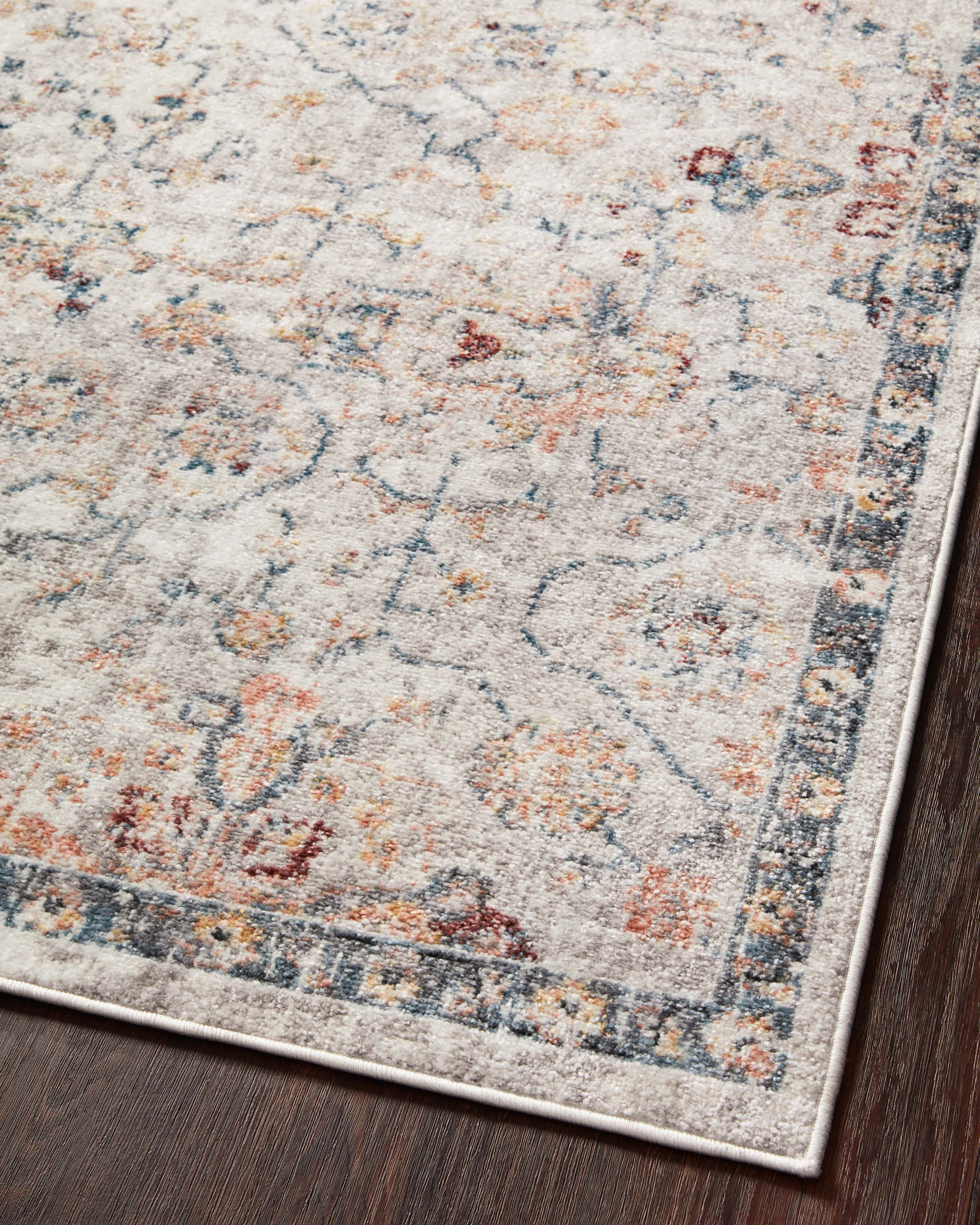 Loloi Cassandra Collection CSN-03 Dove / Navy Oriental Area Rug 5'-3" x 7'-9"