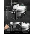 AICOOK 180° Flip Belgian Waffle Maker, Waffle Iron, Stainless steel, 4Slice, Nonstick, Silver