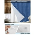 thumbnail image 3 of No Hook Cloth Fabric Shower Curtain with Snap in Liner, Navy Blue Waterproof Shower Curtains Set with See Through Top Window, Vintage Country Monochrome Farmhouse Bath Curtains Shower 72"x78", 3 of 6