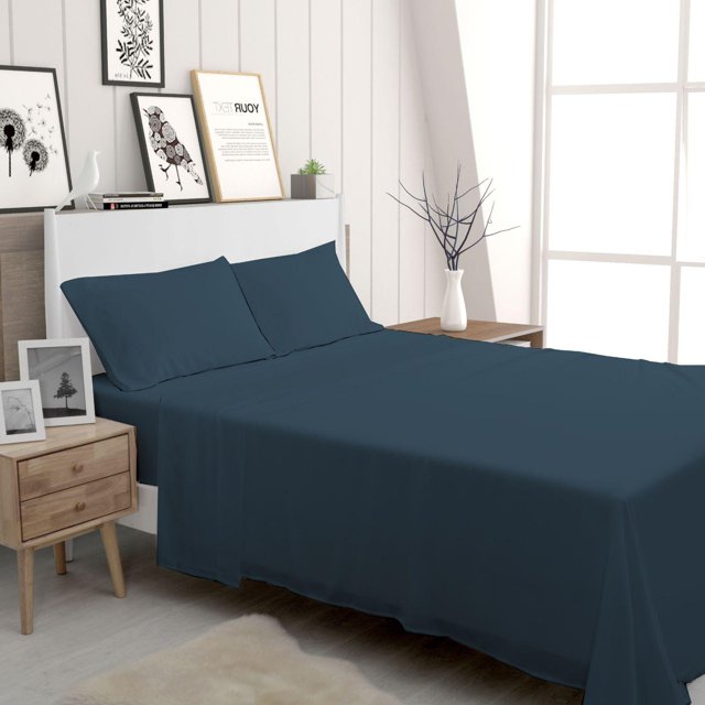 Juego de Sábanas Matrimonial Polo One Solid Veloutte Premium azul
