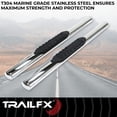 thumbnail image 3 of TrailFX Nerf Bar A1551S TFX 4 Oval Tube Side Steps; With Step Pads; 4 Inch Oval Straight; Polished; Stainless Steel; Without End Caps; Rocker Panel Mount, 3 of 3