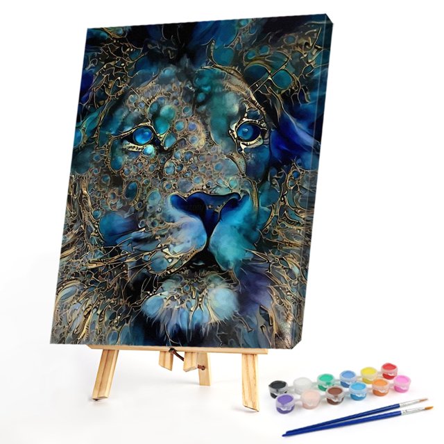 Cuadros Decorativos León dibujo sin marco DIY pintura al óleo por números lienzo decoración de la pared del hogar Sywqhk Nuevos Originales