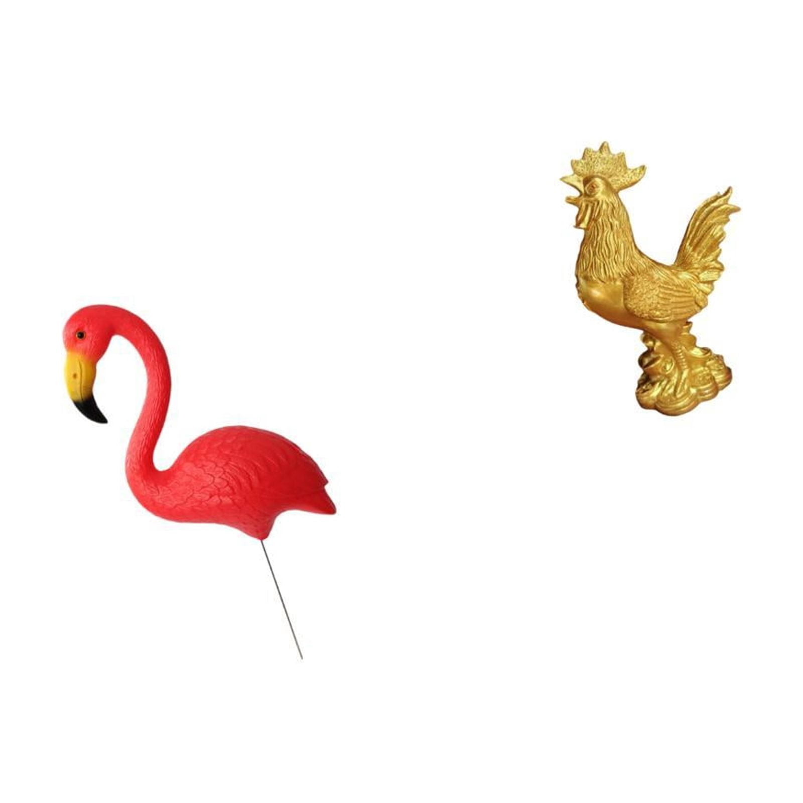 Miulika Bird Statue Figurine Yard Art Ornament Backyard Fairy Garden Accessories Flamingo Garden Stake Sculpture for Holiday Spring Chicken Figurine Feng Shui Decor Home Decorations Rooster