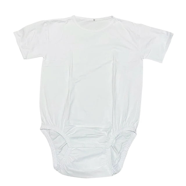 Pijama de algodón para bebé y adulto, mono con entrepierna a presión, sólido, ABDL