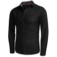thumbnail image 3 of Men's Casual Long Sleeve Dress Shirt Denim Button Down Shirts, 3 of 7