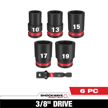 Milwaukee Tool 6PC SHOCKWAVE Impact Duty 3/8" Drive Metric Standard Socket Set
