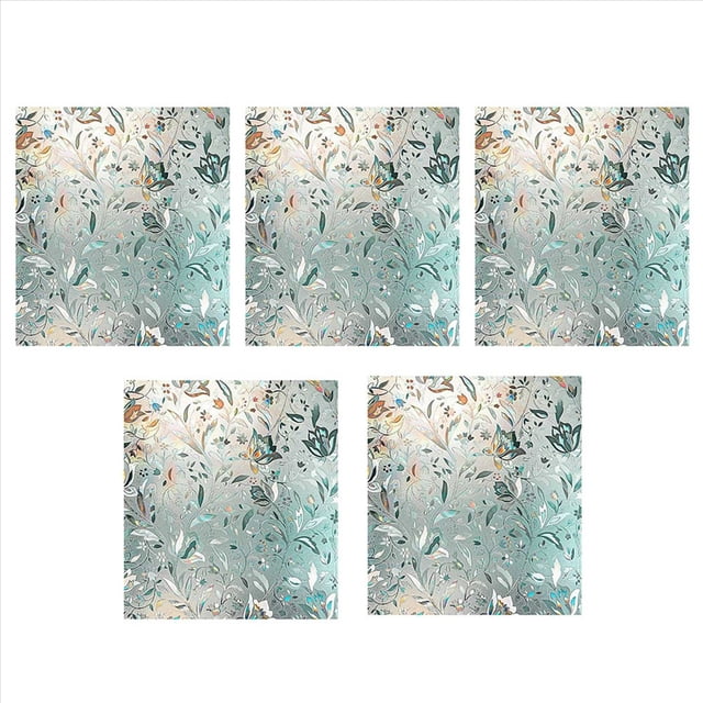 5X PelíCula de Ventana de Iris 3D, Vinilo de Vidrio Manchado, PelíCula no Adhesiva EstáTica, Tinte Protector de Privacidad Opaco, 45X100Cm