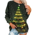 thumbnail image 6 of Feancey Women's Plus Size Long Sleeve Christmas Tops Novelty Xmas Tree Graphic Crewneck Sweatshirts Holiday Casual Loose Tunics Ladies Gifts Multicolor 5XL, 6 of 8