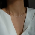 thumbnail image 2 of Collar de cadena de hueso de plata Collar de clavícula para mujer Collar de cadena estilo dorado, 2 of 6