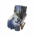 thumbnail image 4 of Winter Soft Flannel Fleece Throw Blanket, Log Cabins in the Mountains Sunny Winter Day Rural Scene Holiday Vacation, Cozy Plush for Indoor and Outdoor Use, 50" x 70", Blue Brown White, by Ambesonne, 4 of 6
