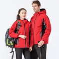 thumbnail image 1 of Hombres Mujeres Invierno Abrigo impermeable Con capucha Grueso A prueba de viento Transpirable Cálido, 1 of 7