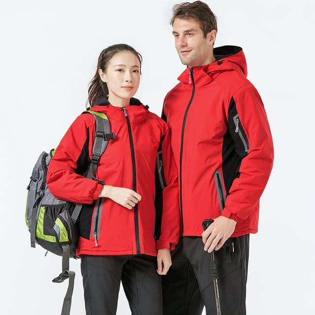 Hombres Mujeres Invierno Abrigo impermeable Con capucha Grueso A prueba de viento Transpirable Cálido