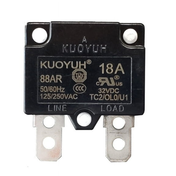 18A Circuit Breaker - KUOYUH 18 Amp 88AR Series Automatic-Reset Thermal Circuit Breaker