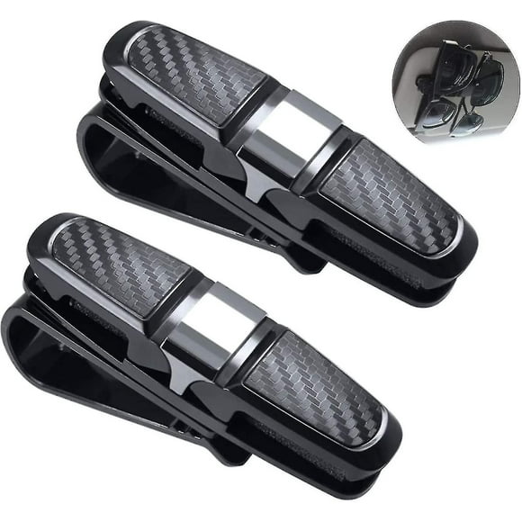Glasses Holder Car, 2 Pack Sunglasses Holder Car, Sunglasses Glasses With Card Card Clip, Double-end