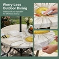 thumbnail image 5 of Round Outdoor Tablecloth with Umbrella Hole and Zipper, White Daisy Rustic Tablecloth with Elastic Waterproof, Pastoral Flowers Honeybees Burlap Patio Table Covers for 45" - 54" Picnic Pool Tables, 5 of 9
