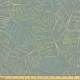 thumbnail image 1 of Exotic Fabric by the Yard, Modern Abstract Colorful Palm Monstera Jungle Leaves Botanical Drawing, Decorative Upholstery Fabric for Chairs & Home Accents, Reseda Green Multicolor by Ambesonne, 1 of 5