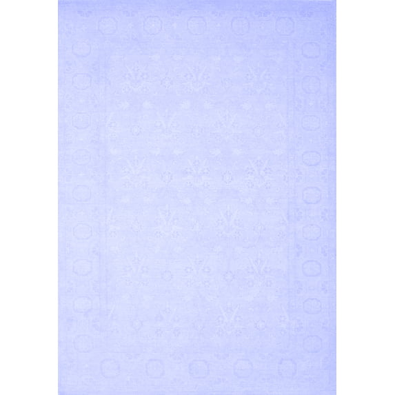 Ahgly Company Indoor Rectangle Solid Blue Modern Area Rugs, 4' x 6'
