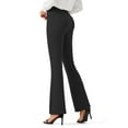 thumbnail image 3 of ZUTY 30" Yoga Dress Pants Women Flare Bootcut Leggings Stretch Office Business Casual Work Pants Belt Loops 4 Pockets Black M, 3 of 7