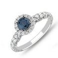 thumbnail image 3 of Halo Precious Sapphire And Moissanite Diamond Cheap Engagement Ring 1.75 Carat on 10k White Gold, 3 of 3