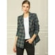 thumbnail image 3 of Chaqueta formal Allegra K para mujer San Patricio solapa con muesca Doble botonadura Azul verde XS, 3 of 6
