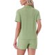 thumbnail image 3 of Pijamas para mujer INSPIRE CHIC, conjunto de ropa de dormir con botones, parte superior de manga corta con pantalones cortos, conjuntos de lounge casual M Verde, 3 of 6