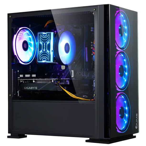 HAJAAN Breeze Gaming Desktop Tower PC with 27 Inch Gaming Monitor- Intel  Core i3-10100F Processor 3.6GHz, 16GB DDR4 RAM, 512GB SSD, GeForce GT 1030