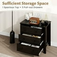 thumbnail image 2 of Resenkos Wide 3-Drawer Dresser Chest – Modern Large-Capacity Storage Organizer, Versatile as a Nightstand or Closet Accessory, Dark Brown, 2 of 8