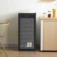 thumbnail image 3 of Homhougo 32-Bottle Single Zone Wine Refrigerator - Freestanding Cooler With Digital Touchscreen, Sleek Black Design for Home Bars & Office, Quiet & Energy - Efficient, 3 of 8