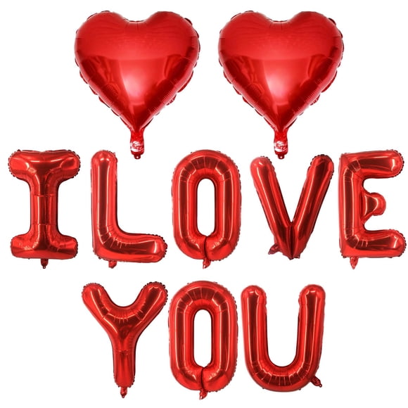 Globos LHOAVWE en forma de corazón rojo «I LOVE YOU» para el Día de San Valentín