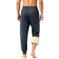 thumbnail image 4 of Men's Winter Heavyweight Joggers Sherpa Fleece Lined Sweatpants, Active Drawstring with Zipper Pockets, 4 of 6